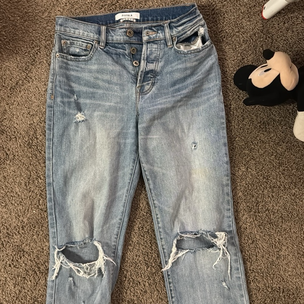 Pistola Light Blue Distressed Boyfriend Jeans